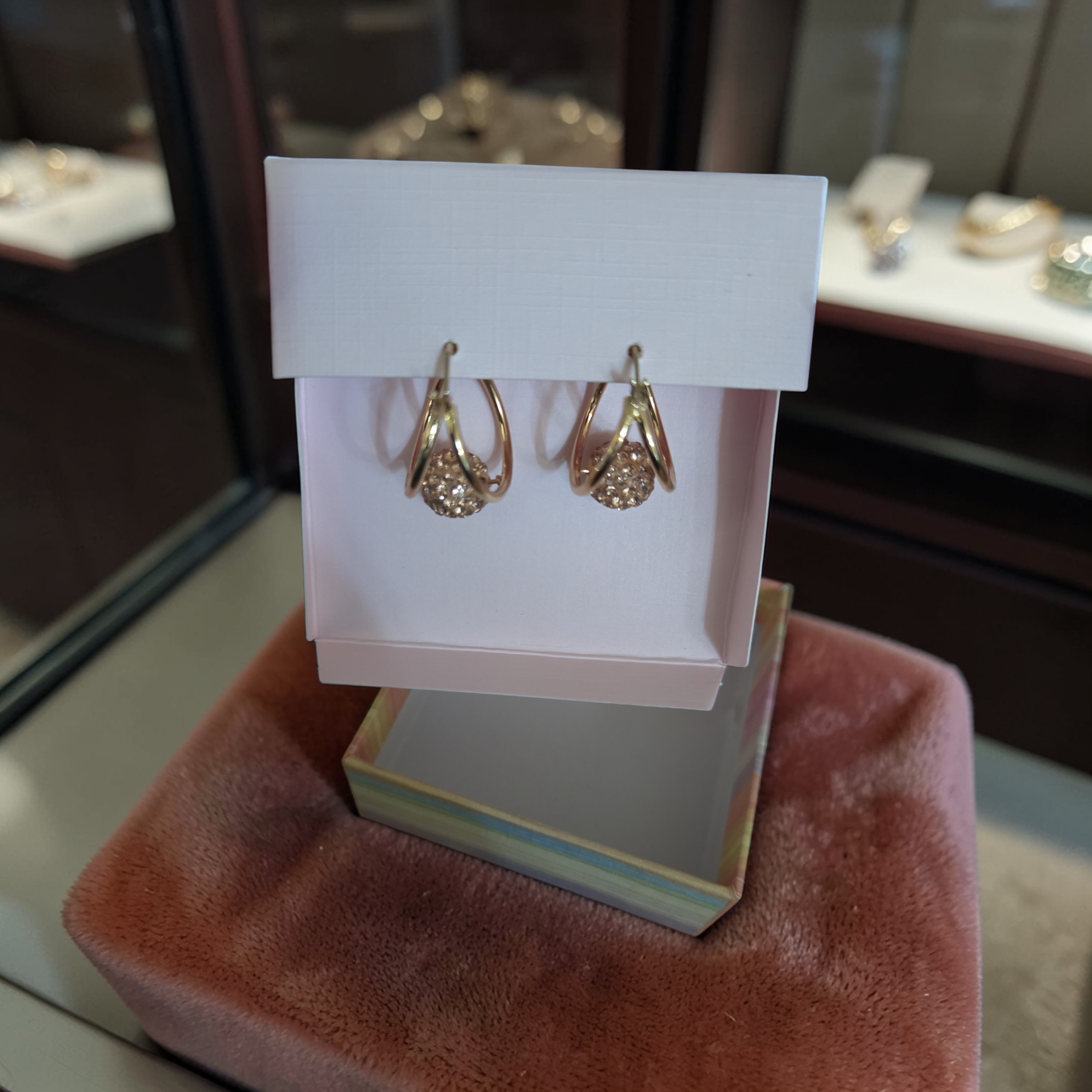 Gold-Tone Crystal Hoop Earrings