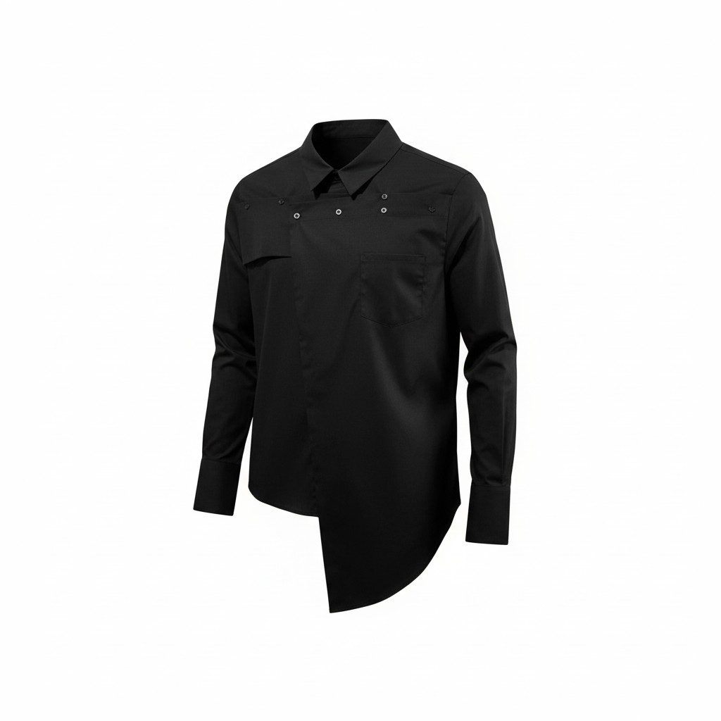Asymmetrical Collar Shirt