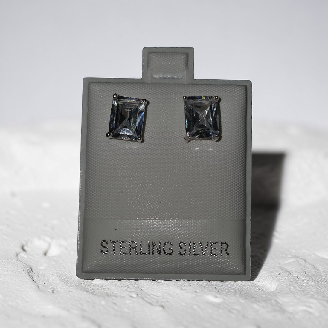 Sterling Silver Square-Cut Earrings