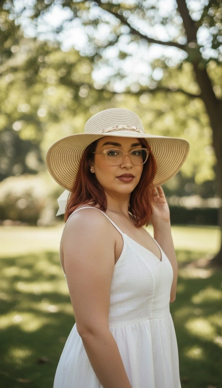 Elegant Straw Sun Hat with Chain Detail