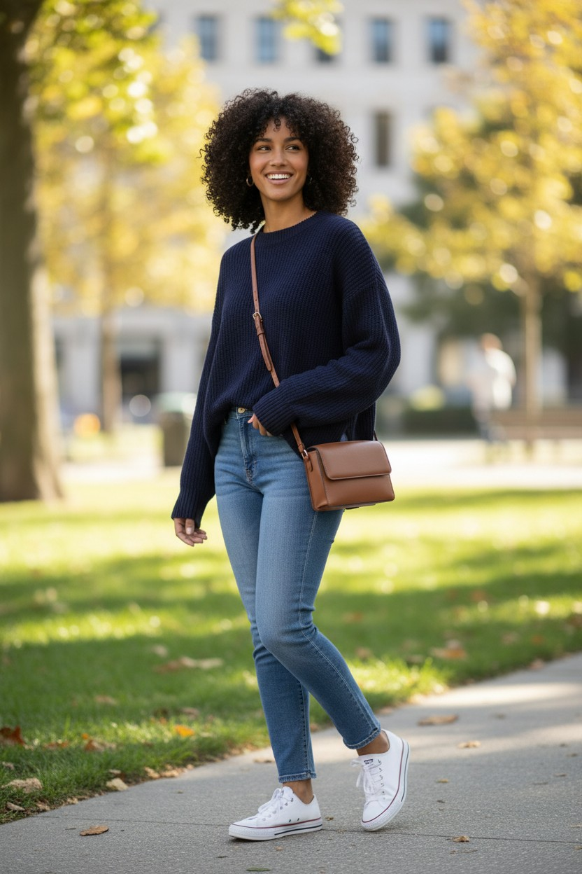 Timeless Classic Crew Neck Knitted Sweater - Comfortable & Warm