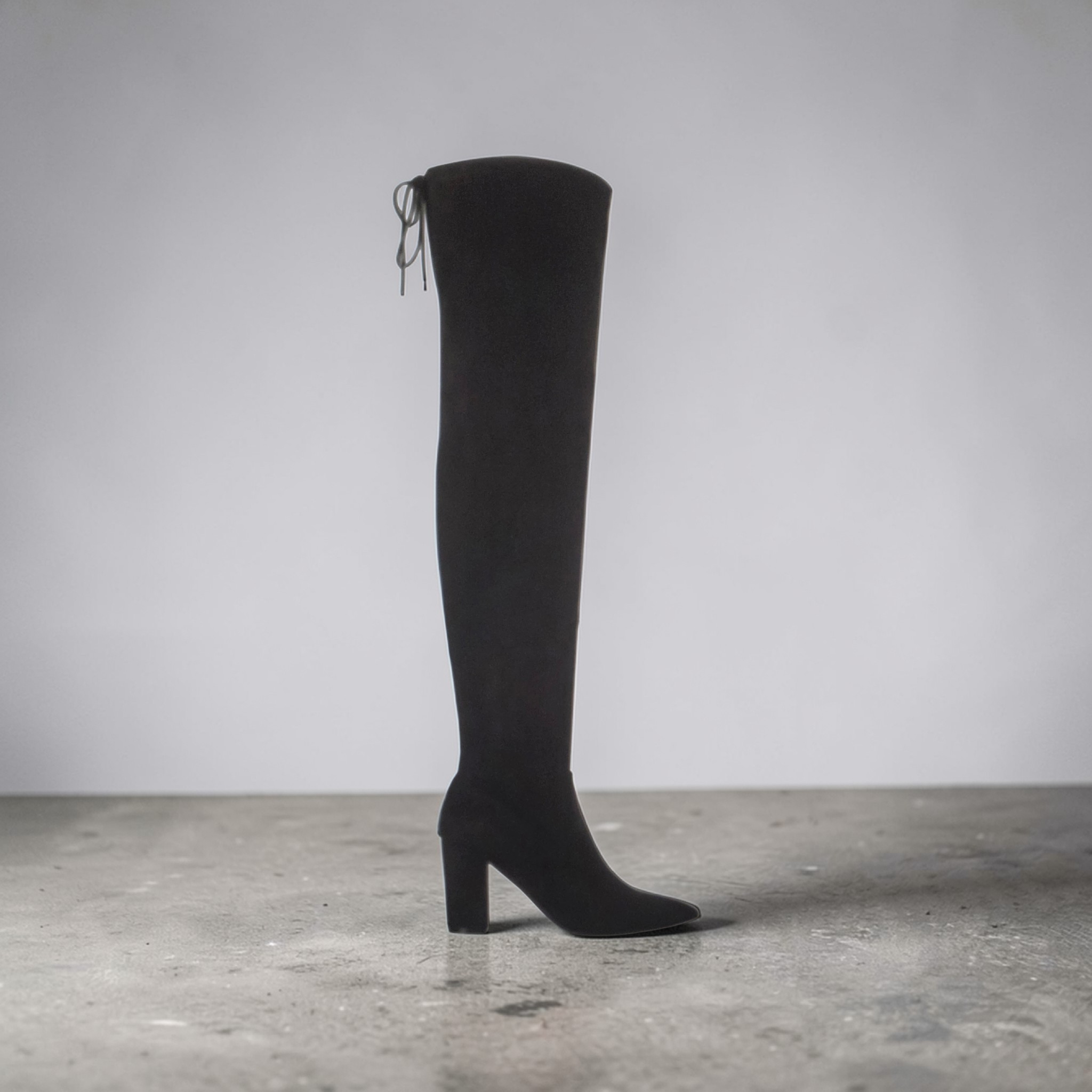 Black Suede Over-the-Knee Boots