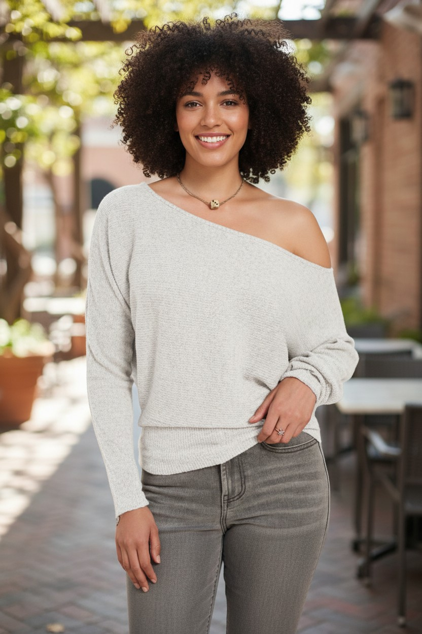 Chic Off-Shoulder White Sweater