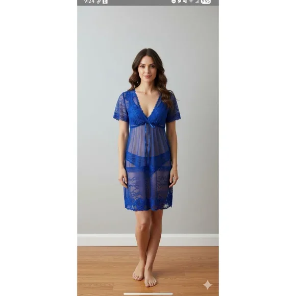 Elegance Blue 2-Piece Mesh Set