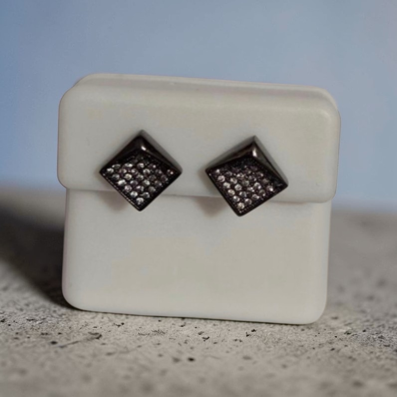 Sterling Silver Geometric Stud Earrings