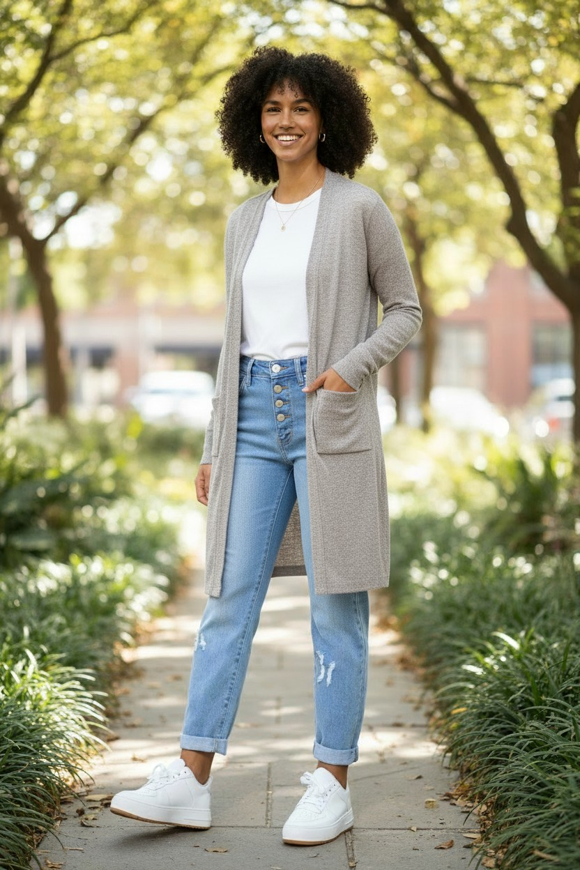 Elegant Comfort Long-Line Cardigan