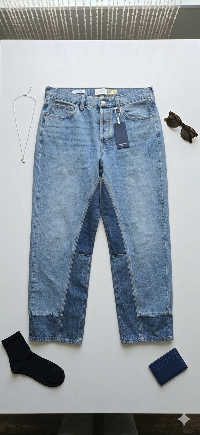 Two-Tone Denim Jeans