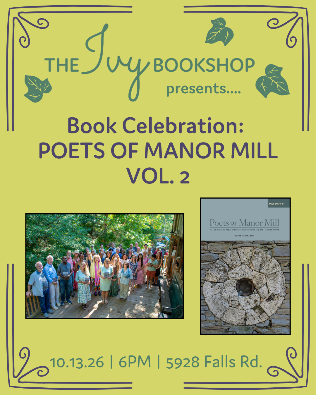 Book Celebration & Readings from Poets of Manor Mill Vol II
