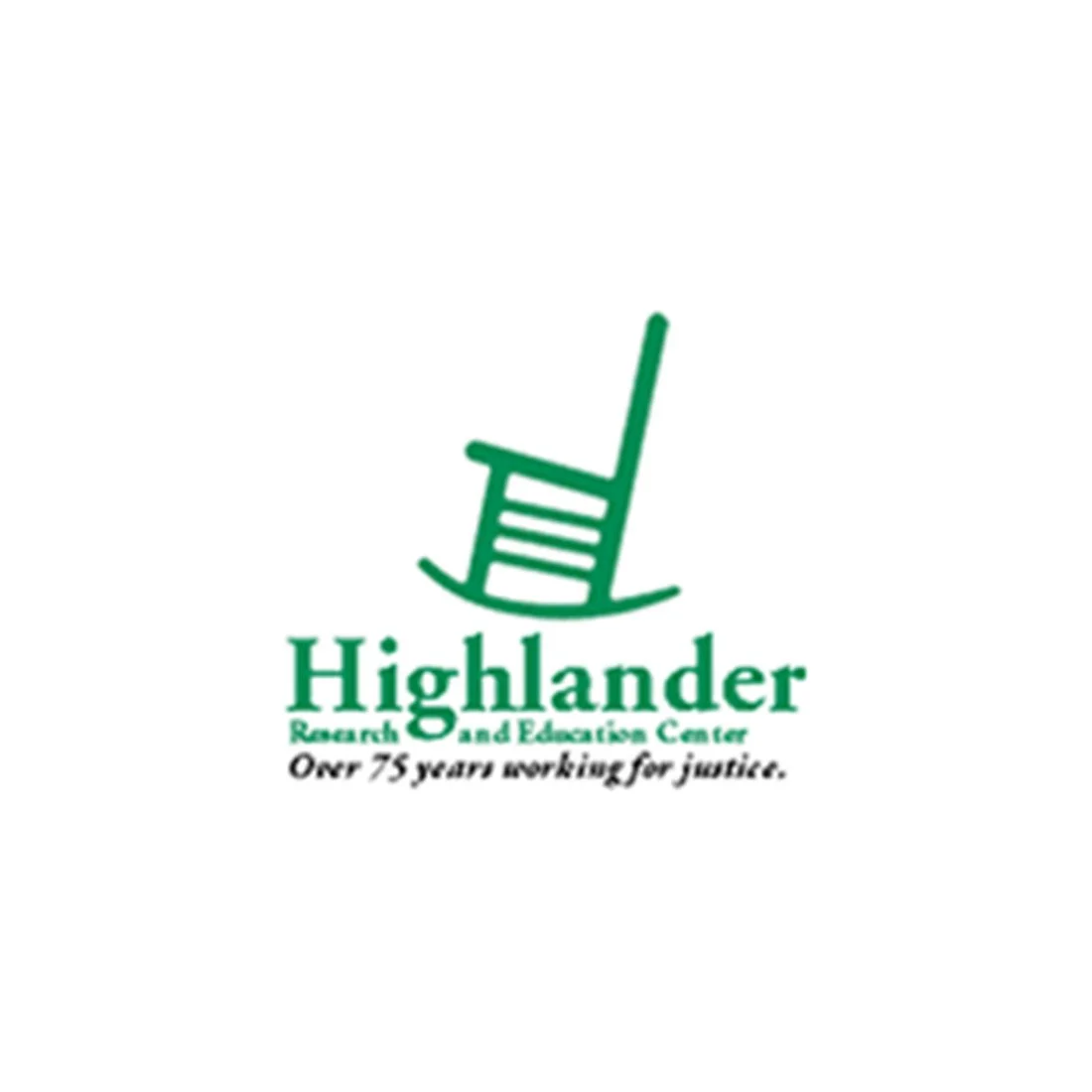 Logo for Highlander Research and Education Center featuring a stylized rocking chair and text.