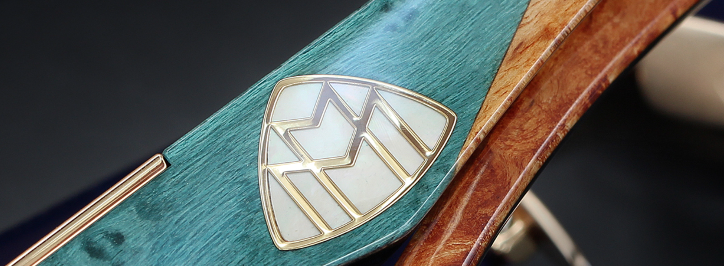 A close-up of Maybach eyewear materials and craftsmanship