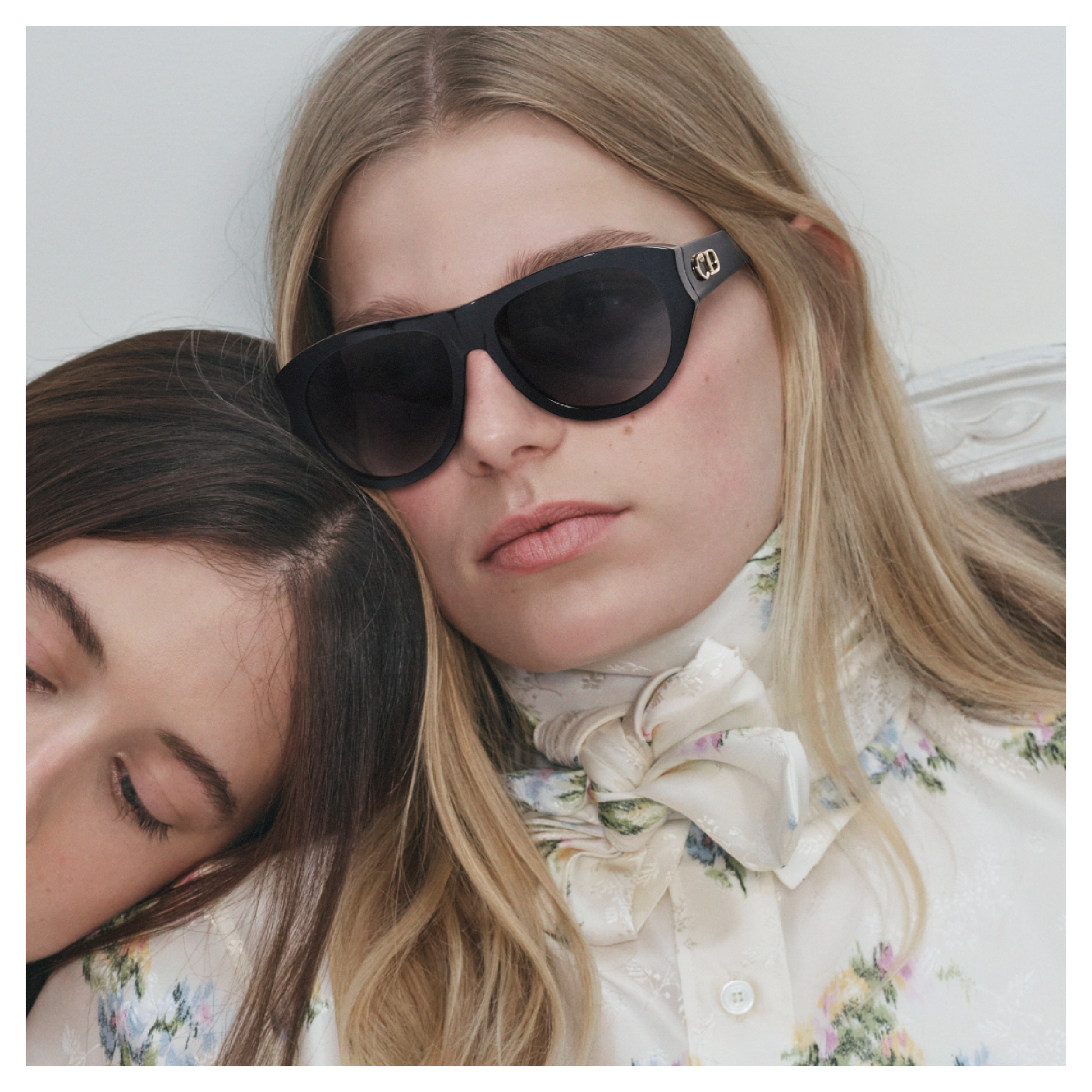 Model wearing Dior sunglasses