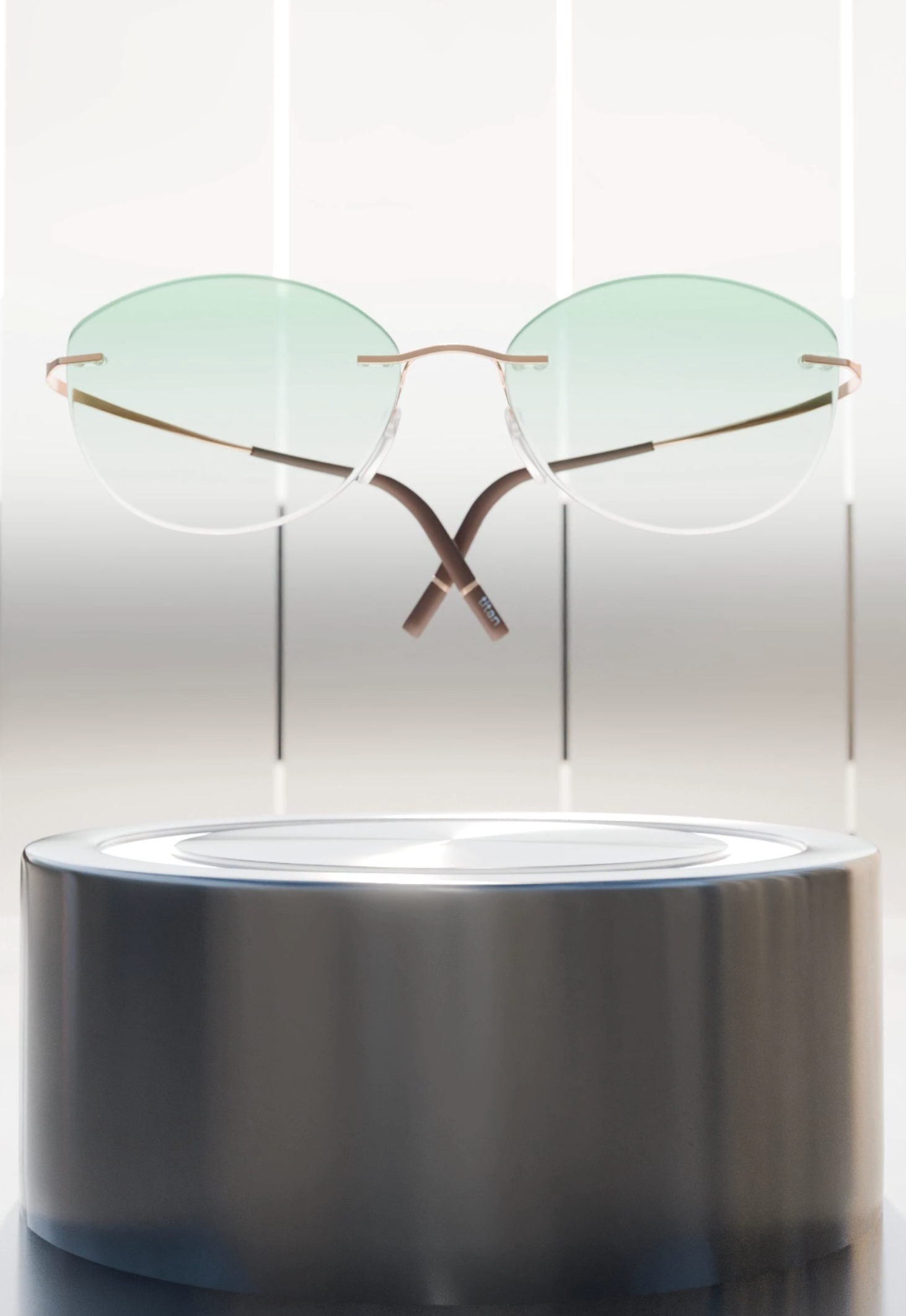 Silhouette Eyewear Titan Minimal Art 5599 glasses with green tinted lenses