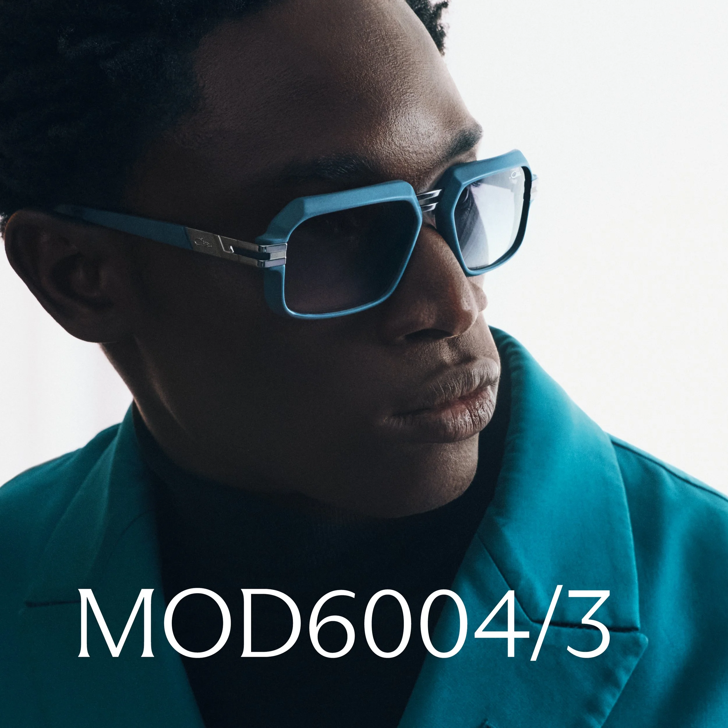 Man wearing Cazal 6004/3 sunglasses in blue