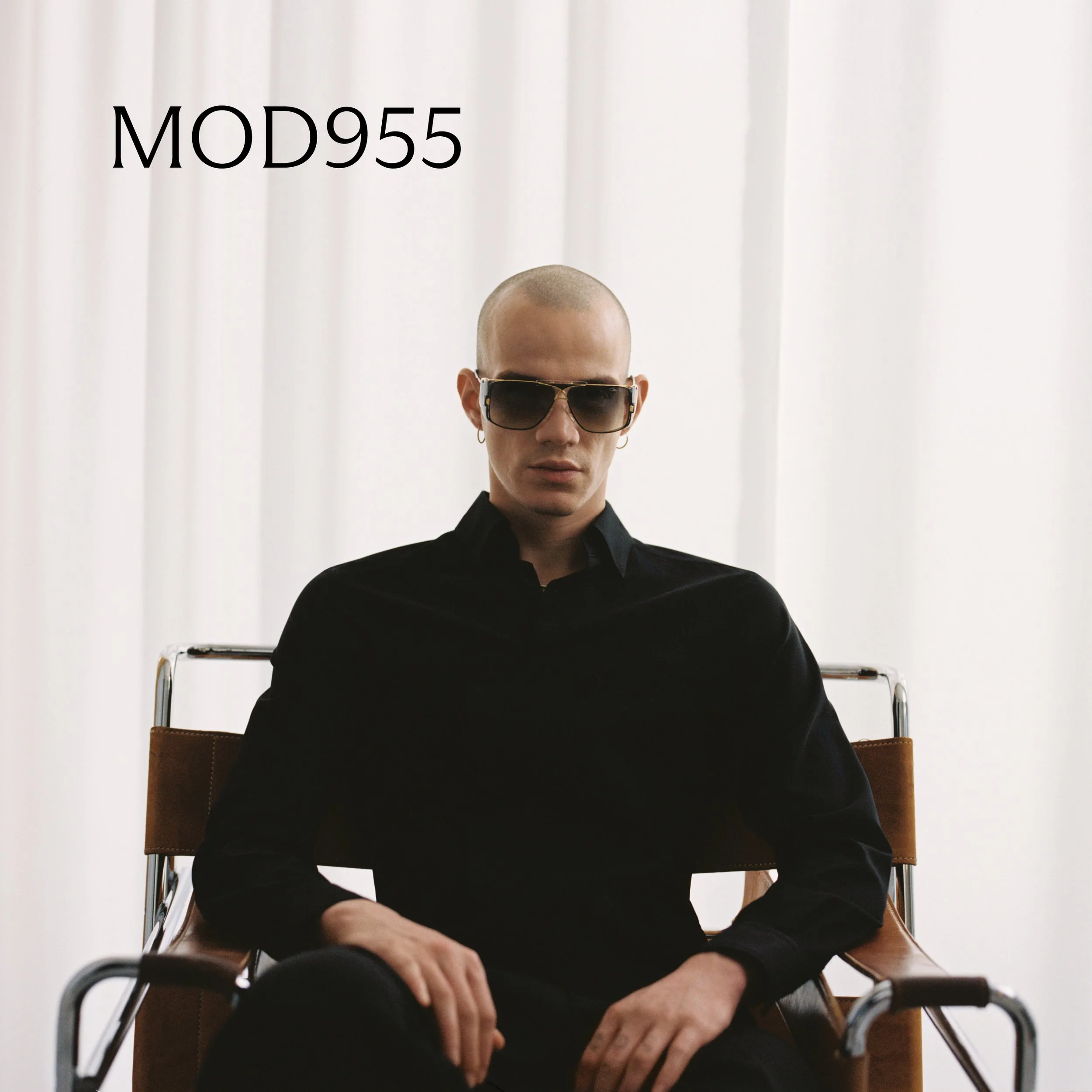 Man wearing Cazal 955 sunglasses in black