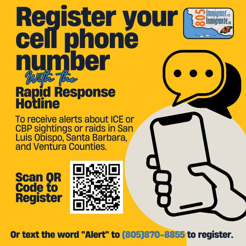 Alert Registration for ICE activity- Registracion de Alertas de ICE by 805immigrant.org