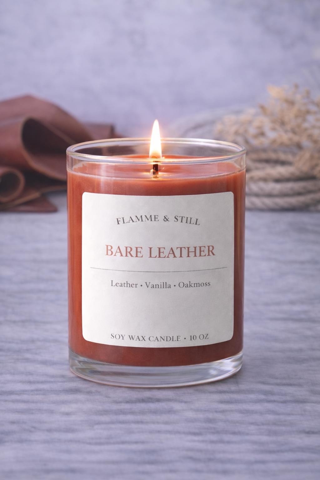 Bare Leather | Genuine Leather Soy Wax Candle