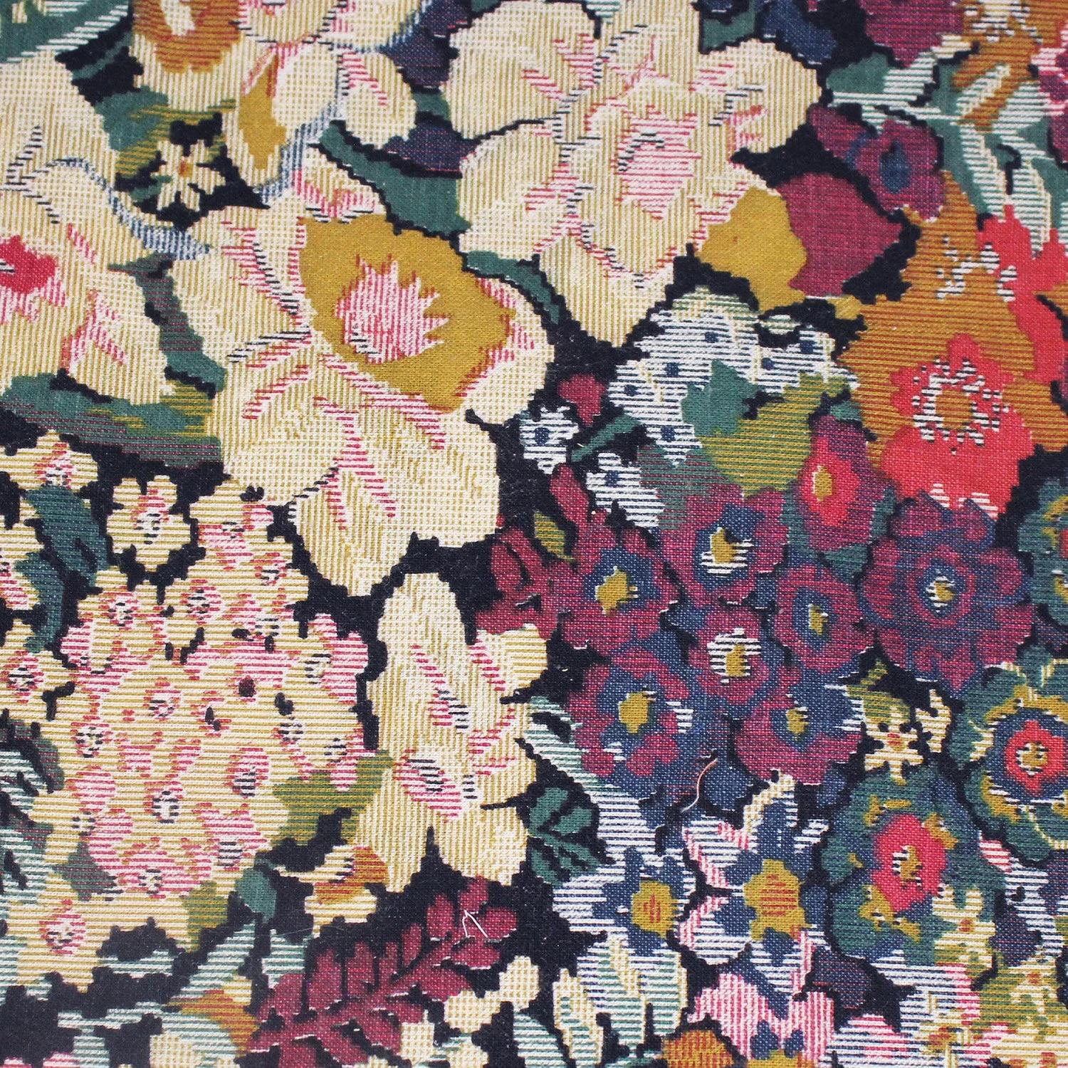 Multicolored Foral Woven Tapestry
