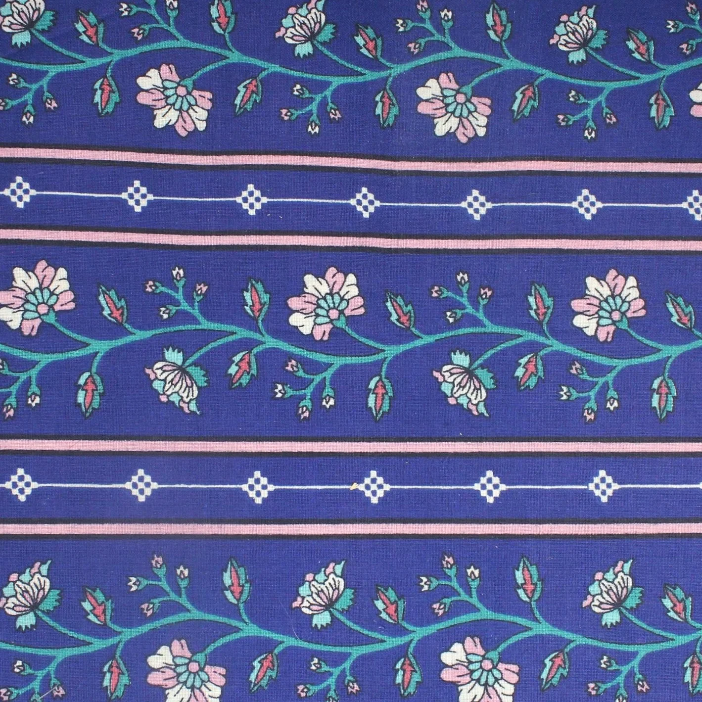 Blue Border Floral Vines