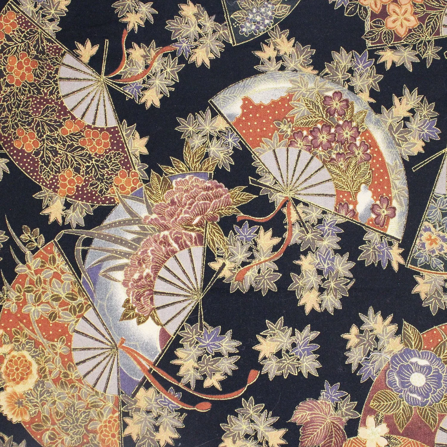 Collage of Fans and Floral Motifs