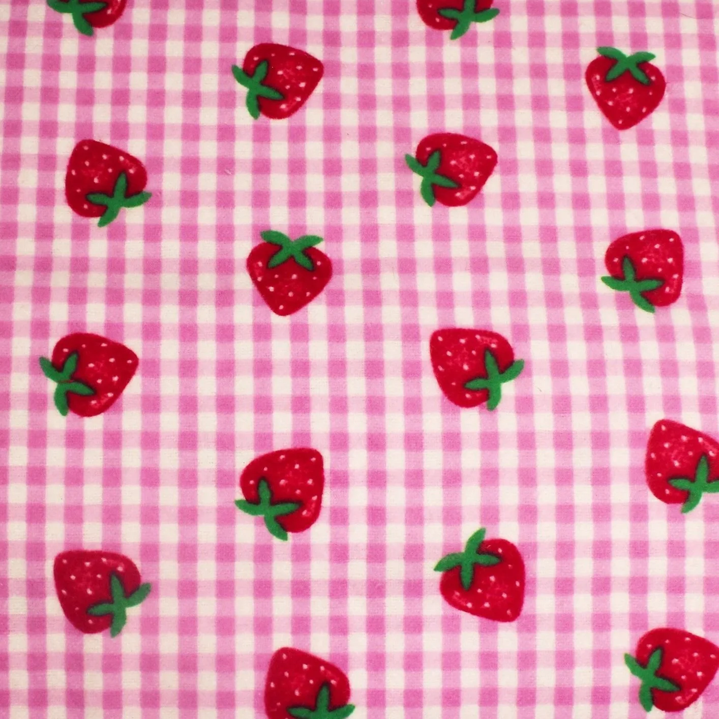 Pink Gingham Strawberries