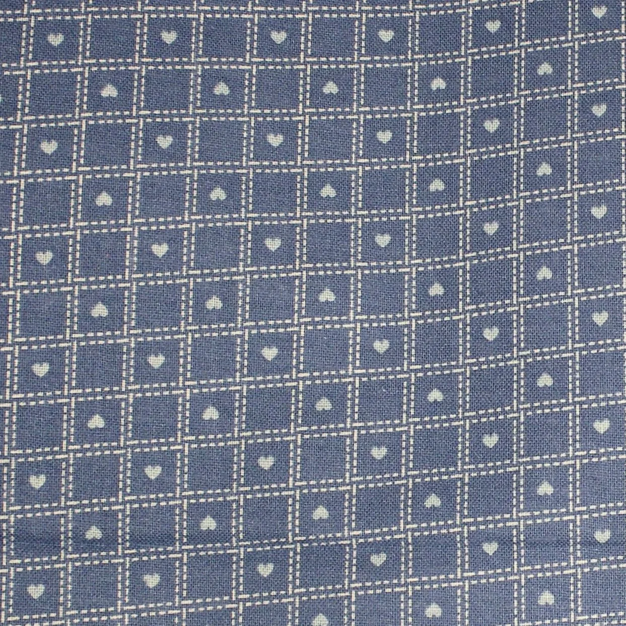 White Checkered Hearts on Blue