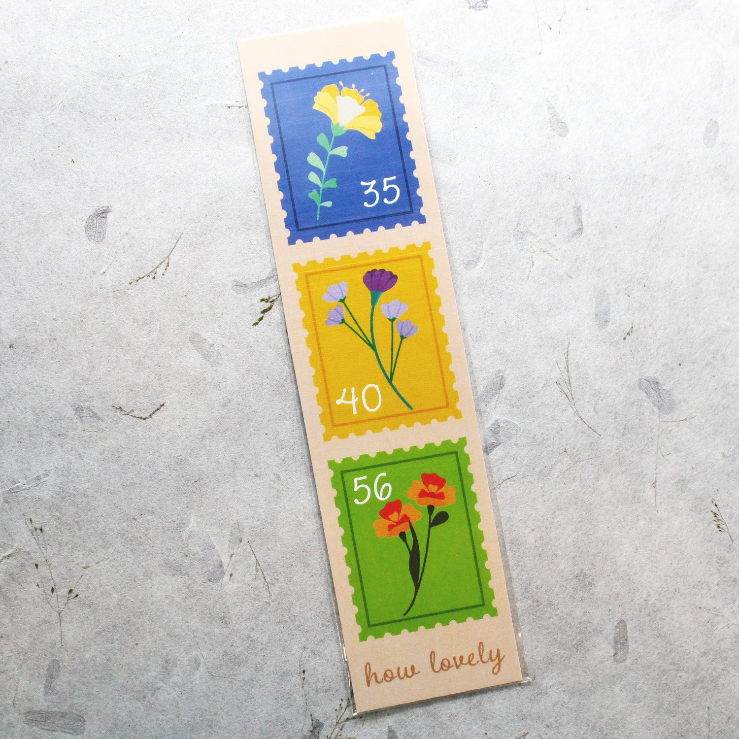 Flower Stamps Bookmark