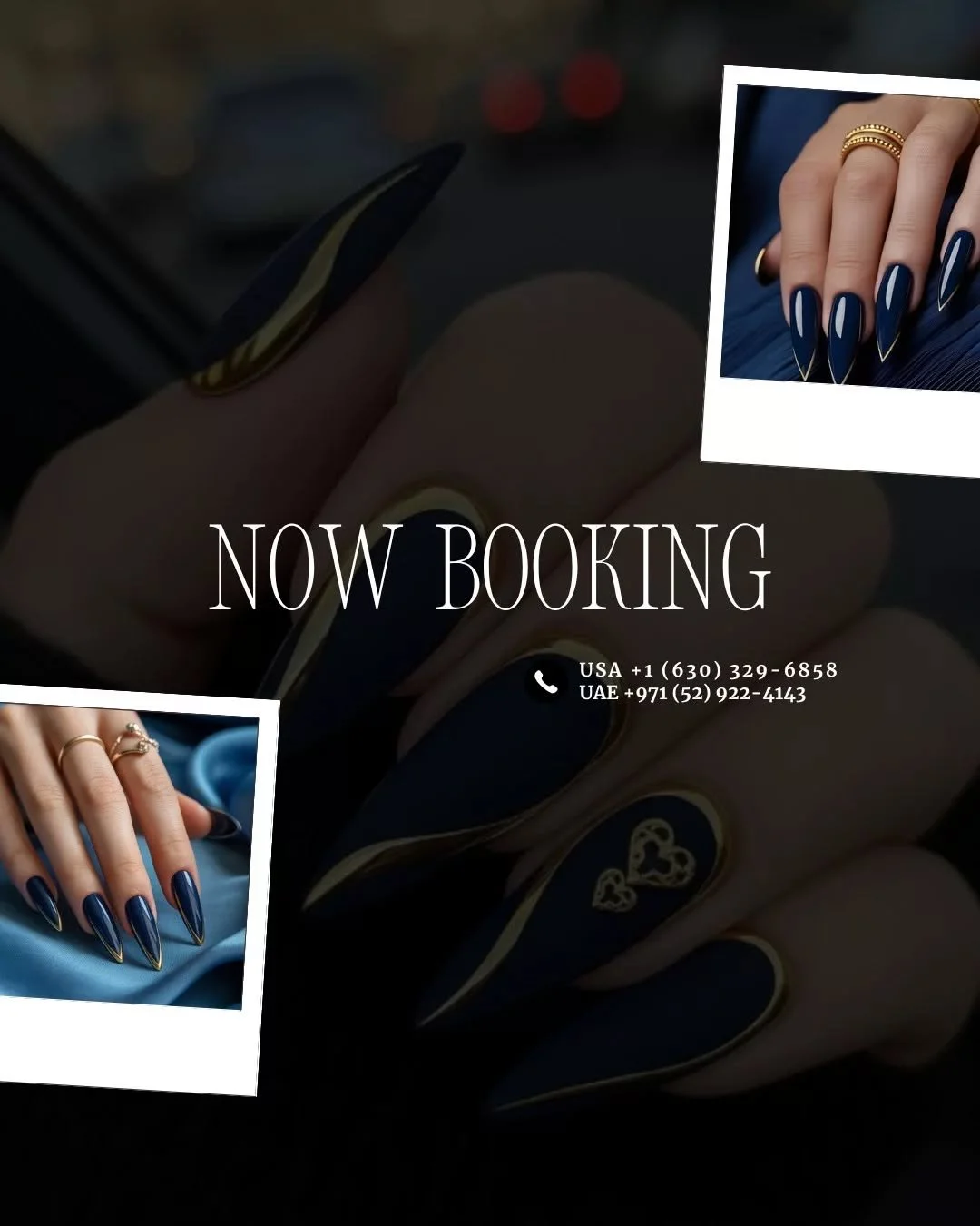 These nails are giving K-drama rich girl vibes 😭💙✨
Clean girl aesthetic but make it expensive 💅

The navy blue + gold details?
Obsessed is an understatement fr 🫶

POV: you booked your byMnails appointment and suddenly your hands became your favor