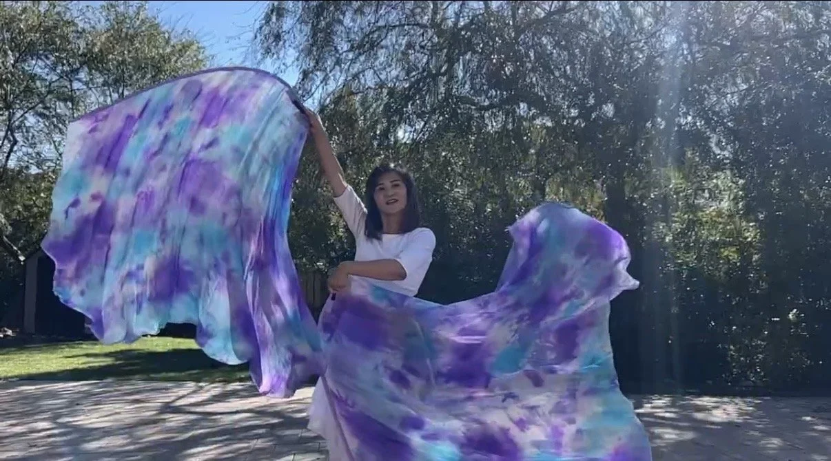 Short Blue Purple Tie Dye Flag