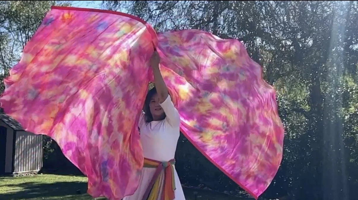 Short Pink Yellow Tie Dye Flag