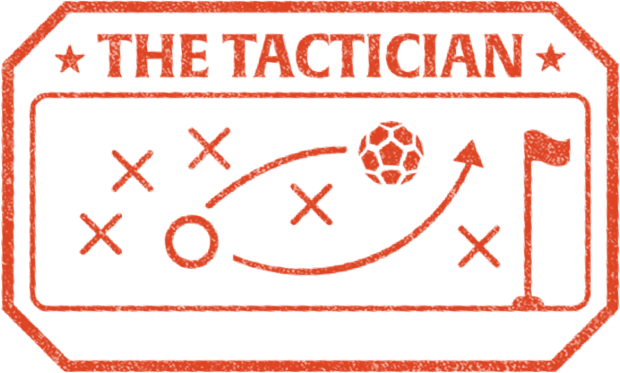 A title that reads 'The Tactician' with a soccer ball and a diagram of a soccer play showing positions and movement arrows.