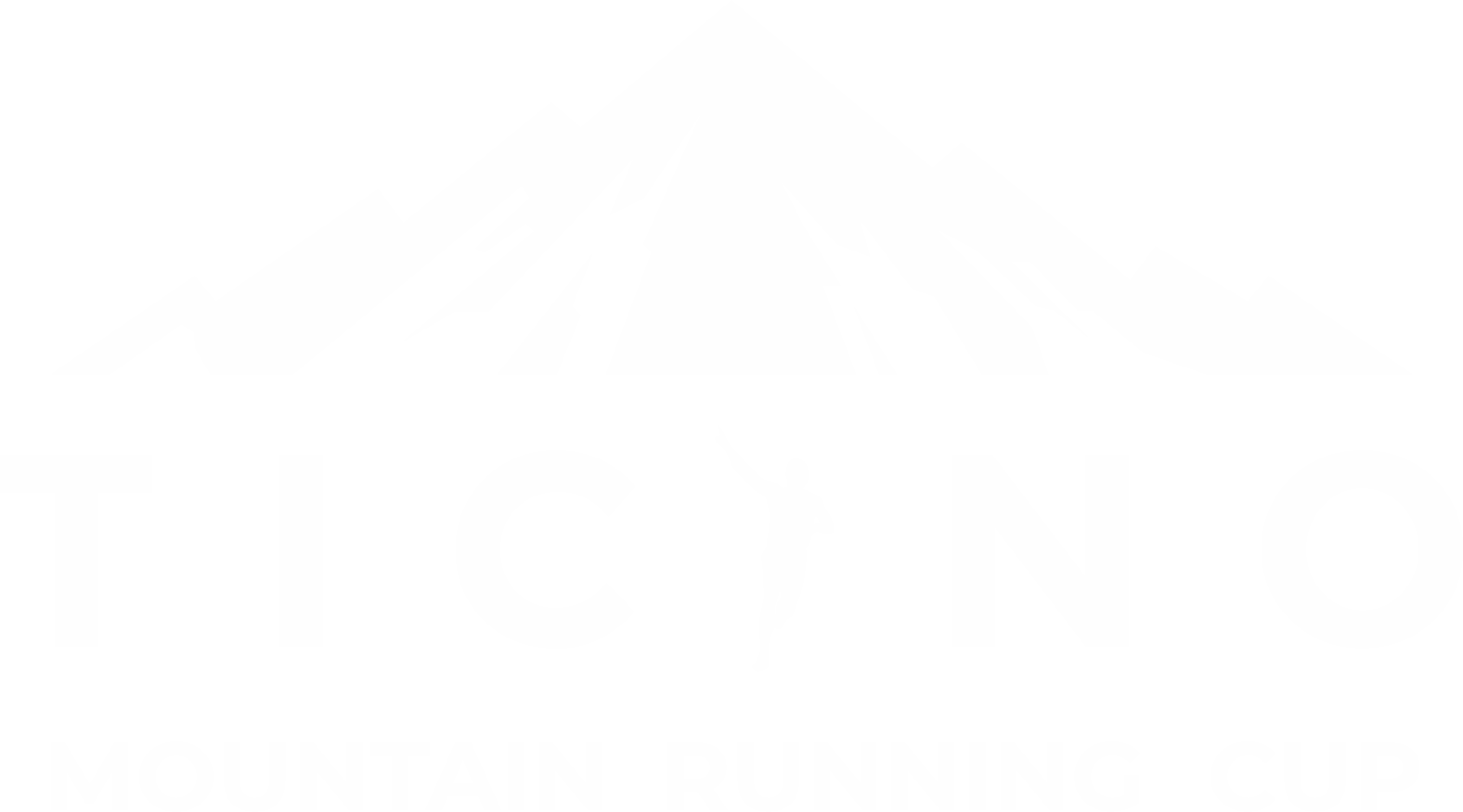 Logo di una gara di corsa in montagna con una montagna stilizzata e un corridore in corsa.