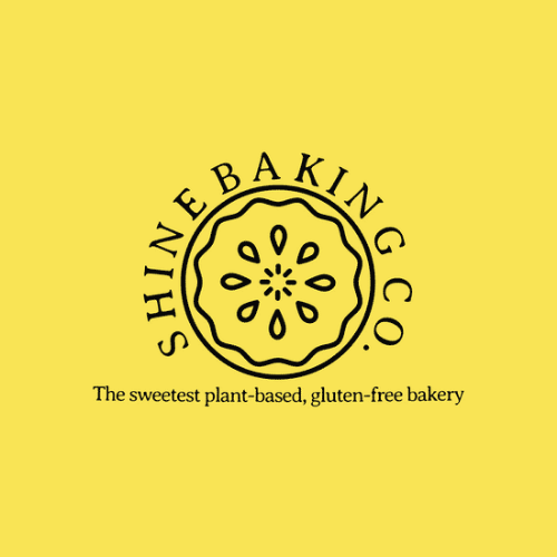 Logo for Shine Baking Co. based in Shelburne, Ontario. Plant based, gluten free, vegan, nut free bakery.