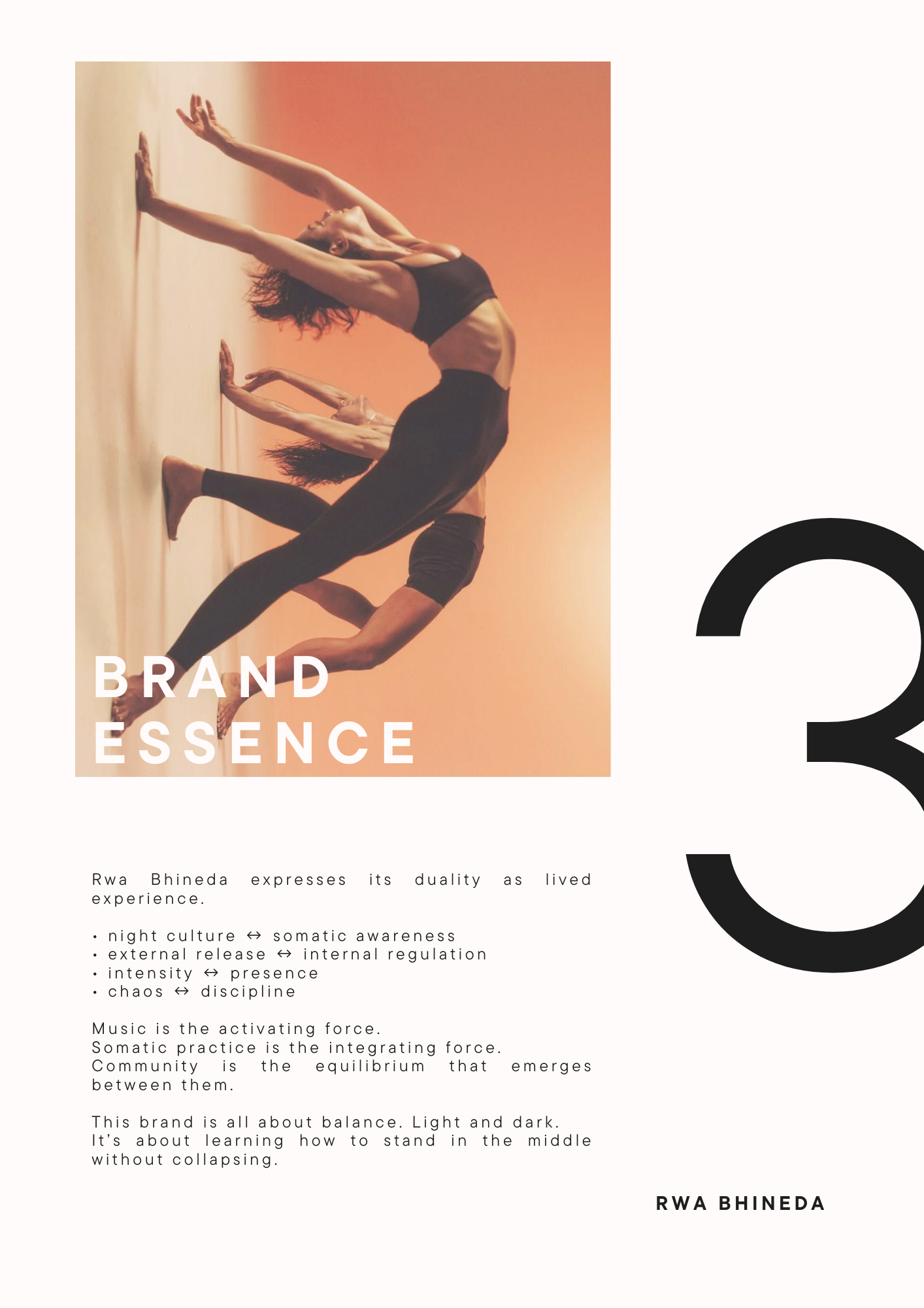 A group of four women practicing yoga or dance pose against a sunset sky, with the words 'Brand Essence' overlaid in white.