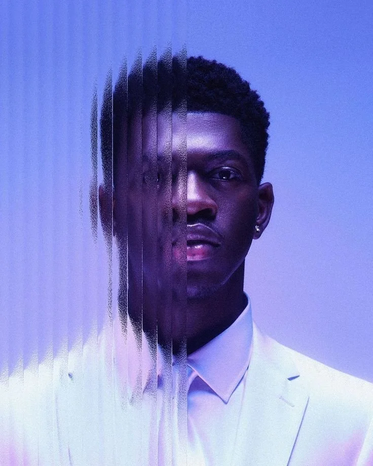 Image design of a mans face revealing half in clarity and half blurry. Metaphor for branding and brand development.