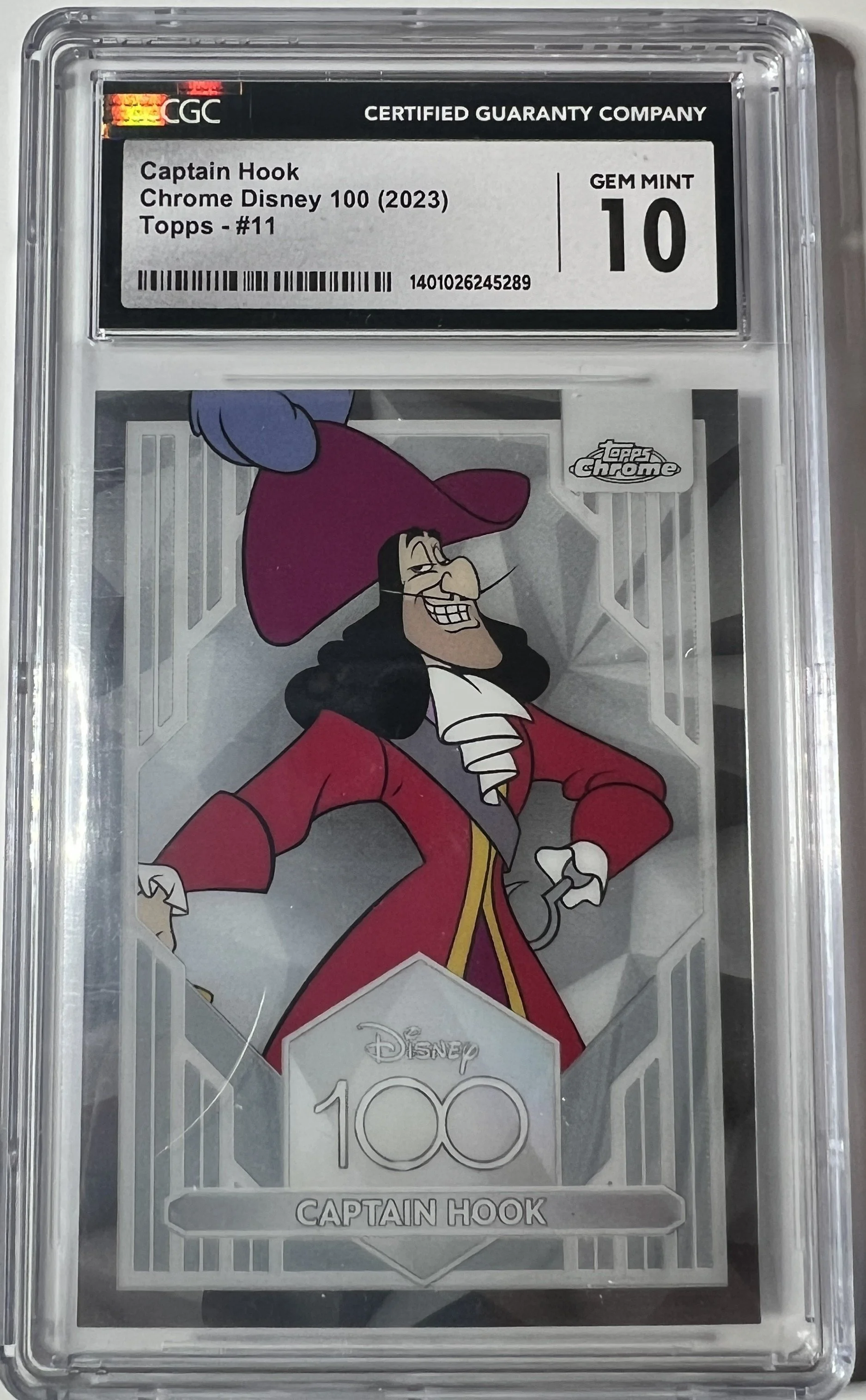 Captain Hook Chrome Disney 100 Card - Gem Mint 10