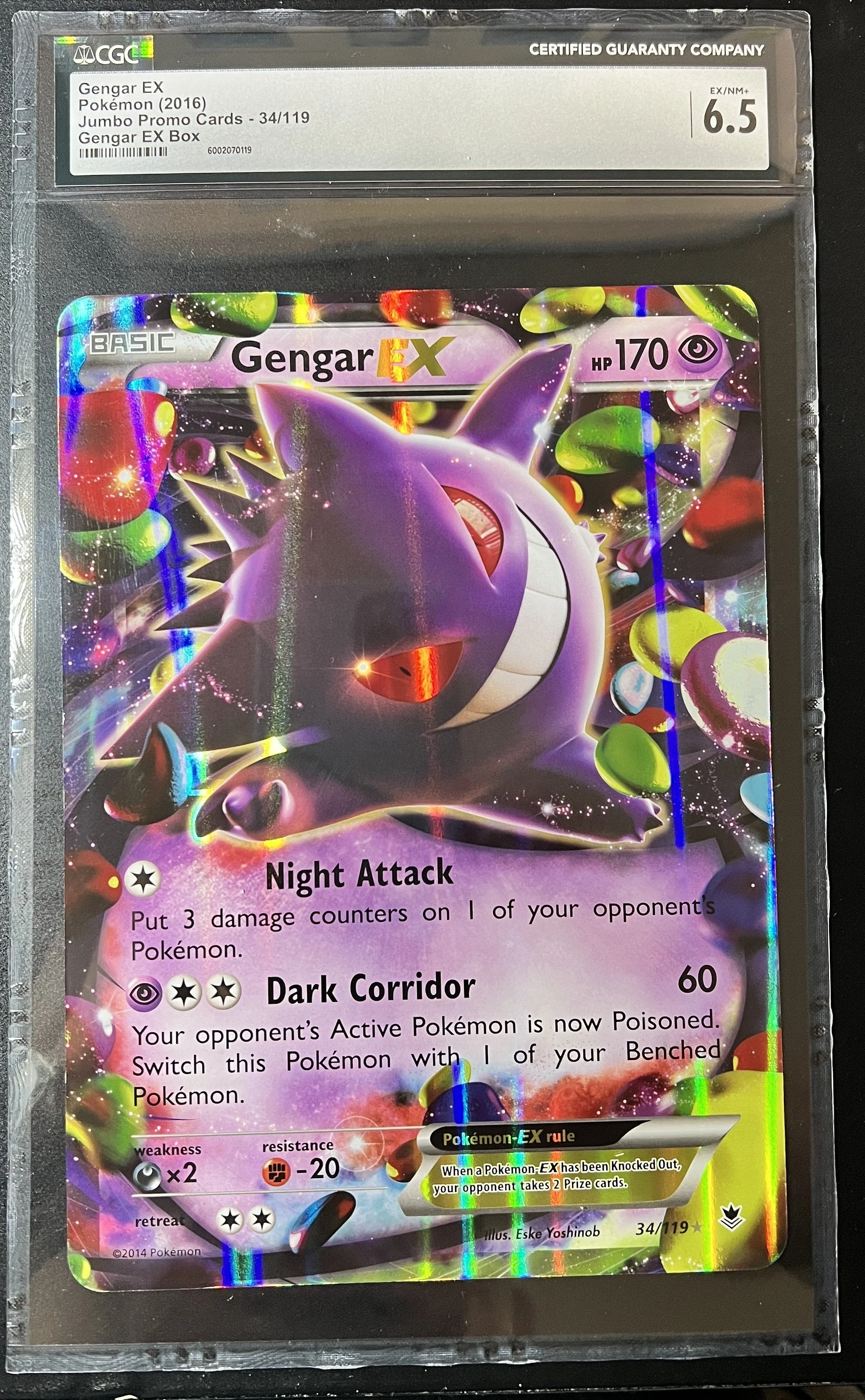 Gengar EX Pokemon Jumbo Promo Cards 34/119 CGC 6.5