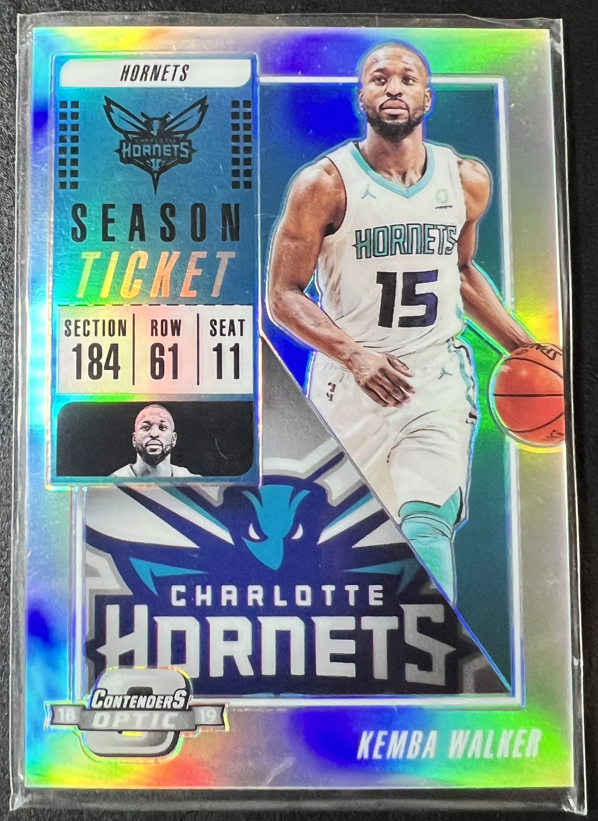 2018-19 Panini Contenders Optic Season Ticket Silver Prizm Kemba Walker #78