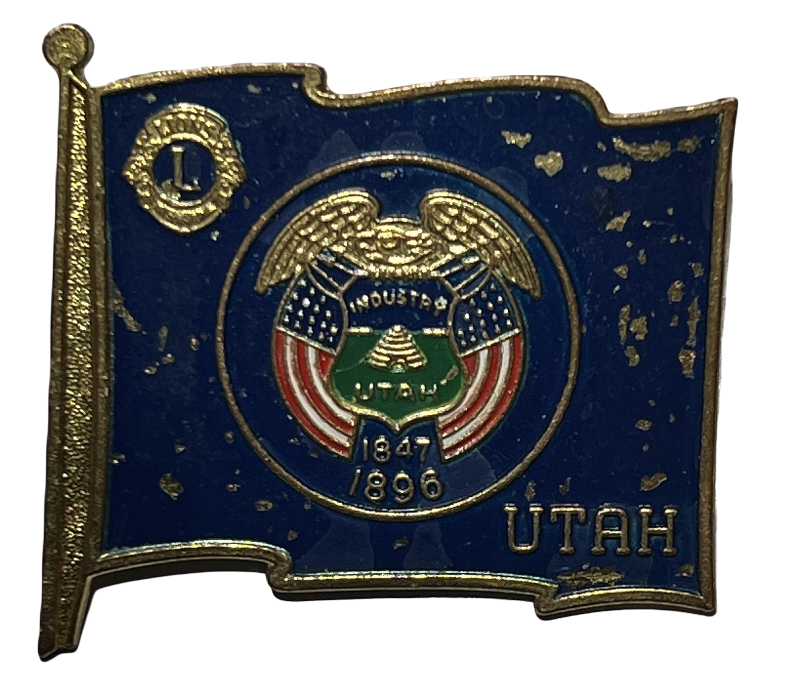 Lions Club International Utah Flag Pin
