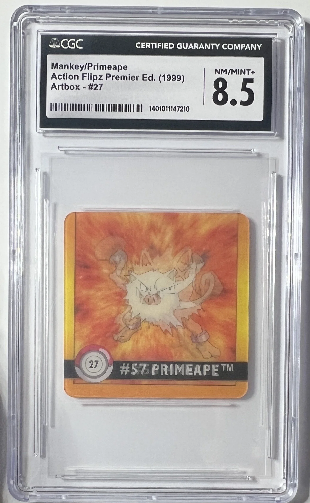Mankey/Primeape 1999 Action Flipz Collector's Card Artbox 27
