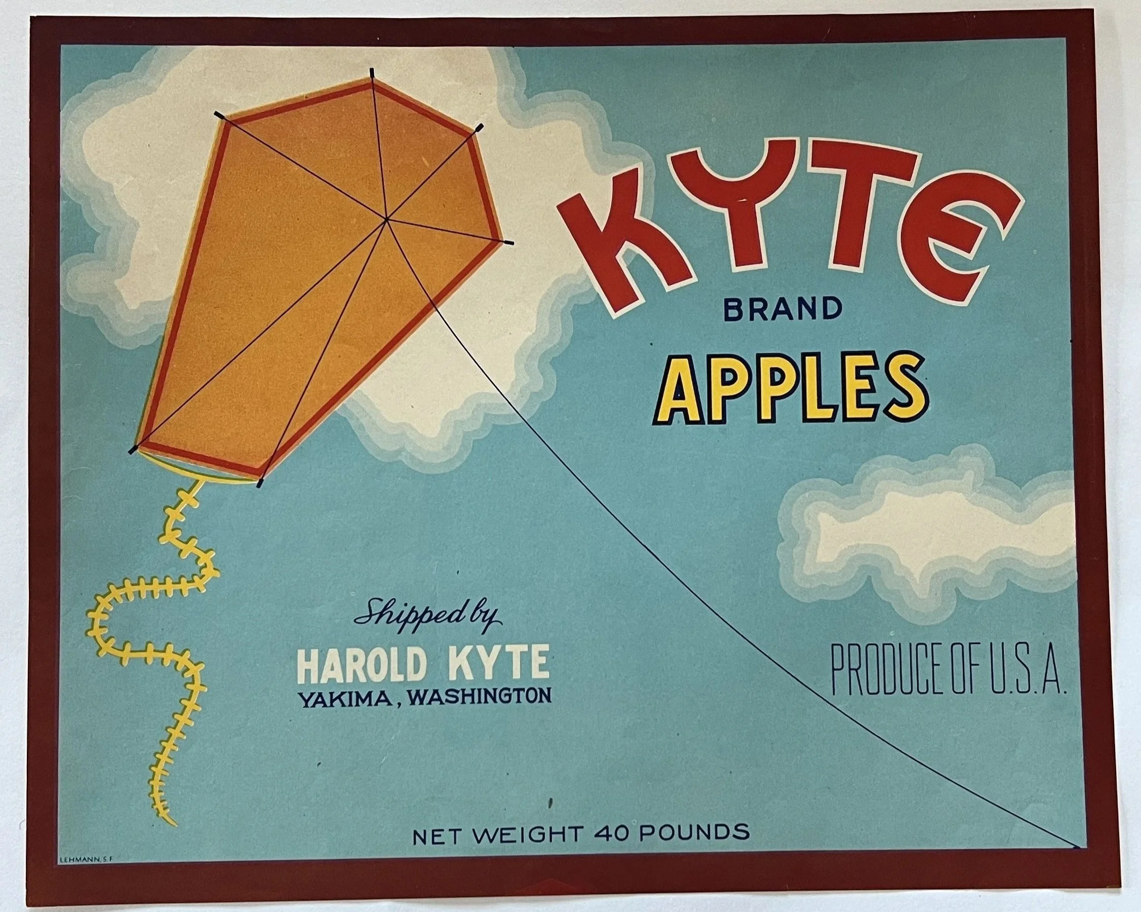 Kyte Brand Apples Vintage Advertising Print