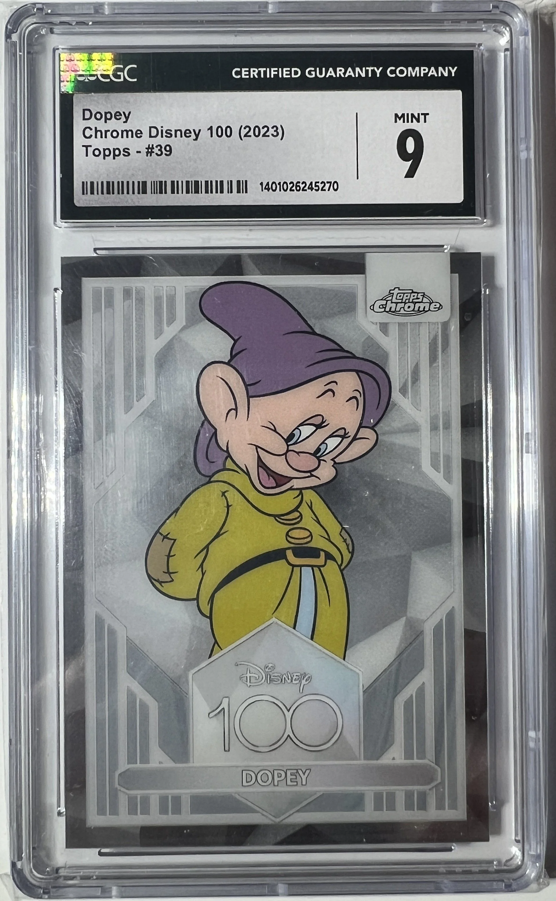 Chrome Disney 100 Dopey Card - Mint 9