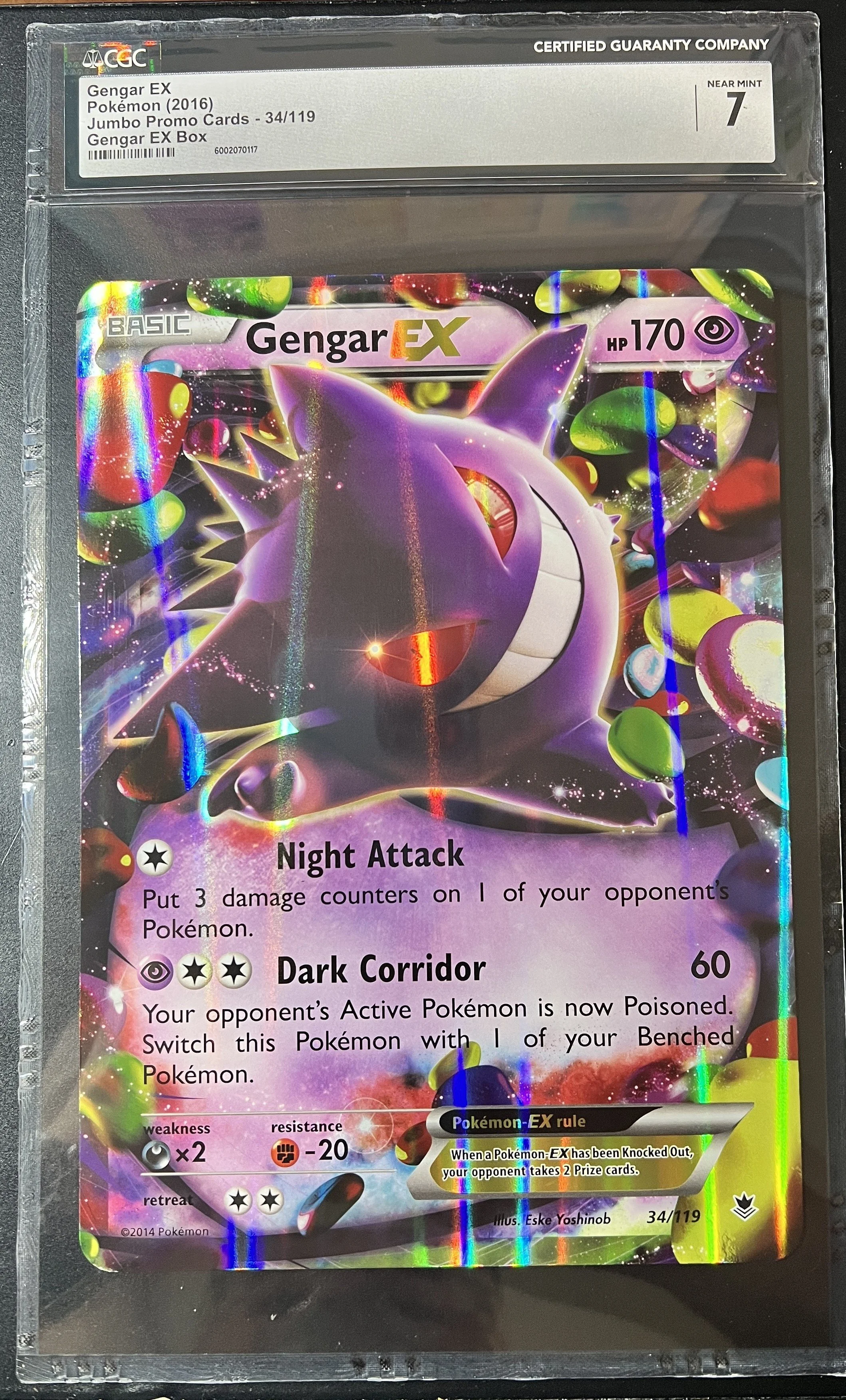 Gengar EX Pokemon Jumbo Promo Cards 34/119 CGC 7