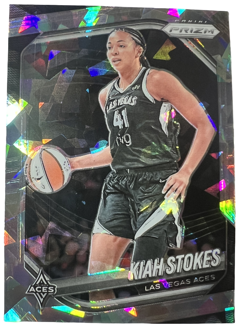 2025 Panini WNBA Prizm Kiah Stokes #58 Cracked Ice Silver