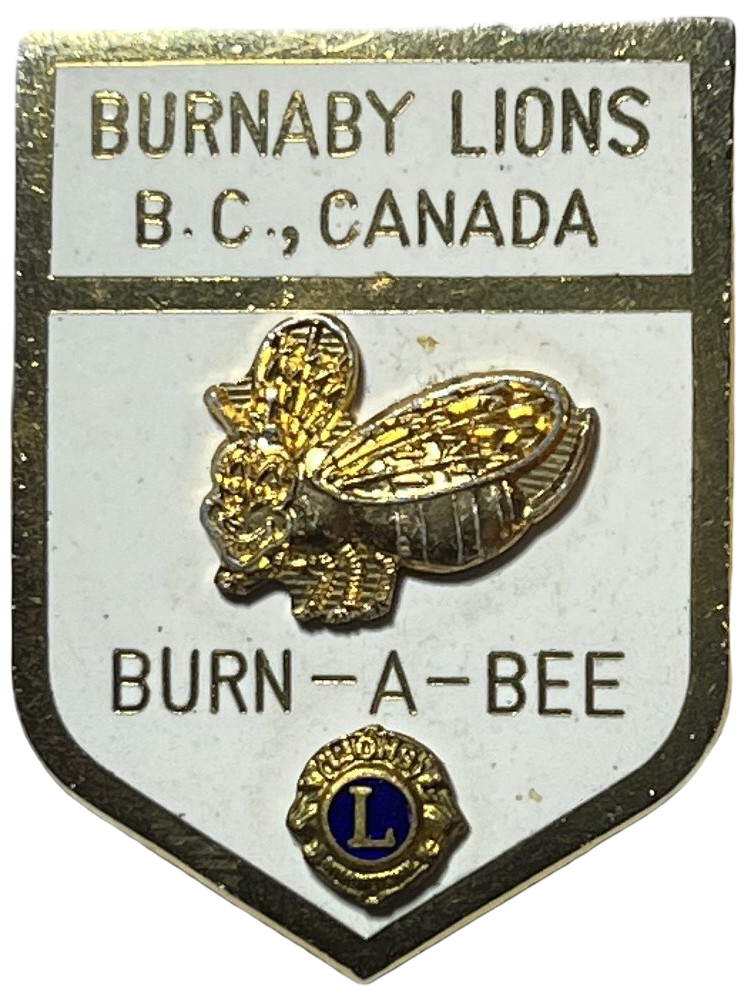 Lions Club International Burnaby B.C. Canada Burn-A-Bee Pin