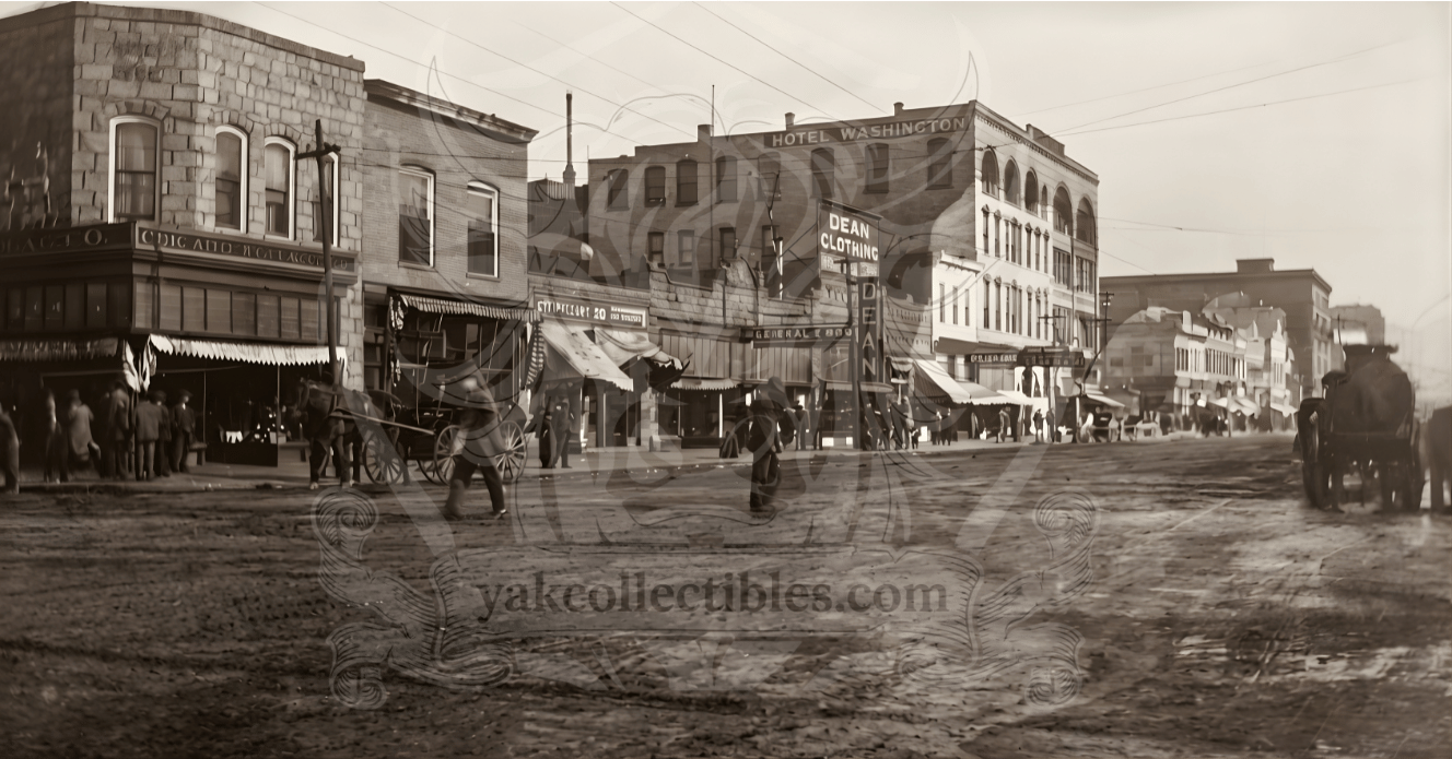 1930'S BW PHOTO 'FRONT & YAKIMA AVE' WA STATE