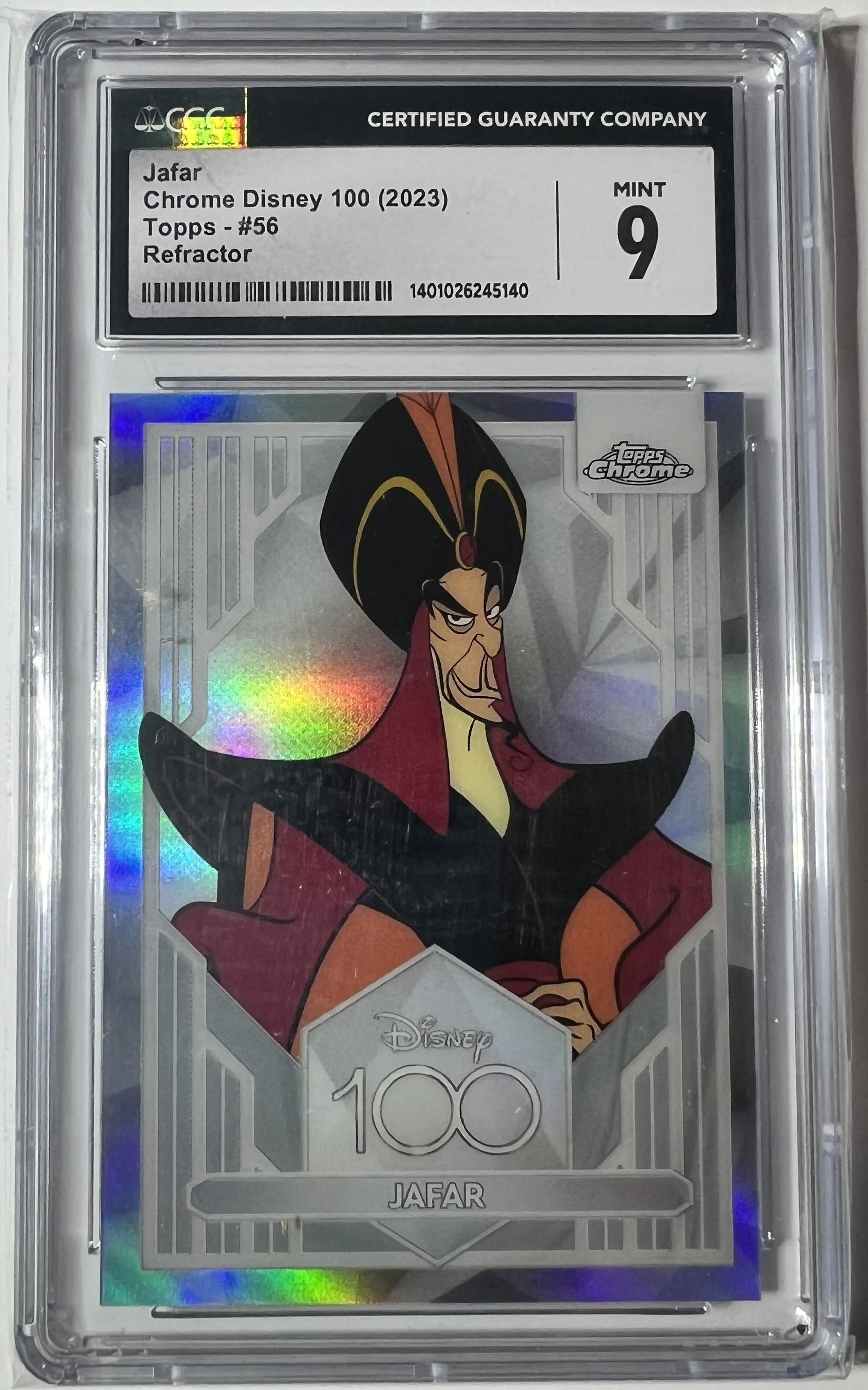 Disney 100th Anniversary Jafar Refractor Card - Mint 9
