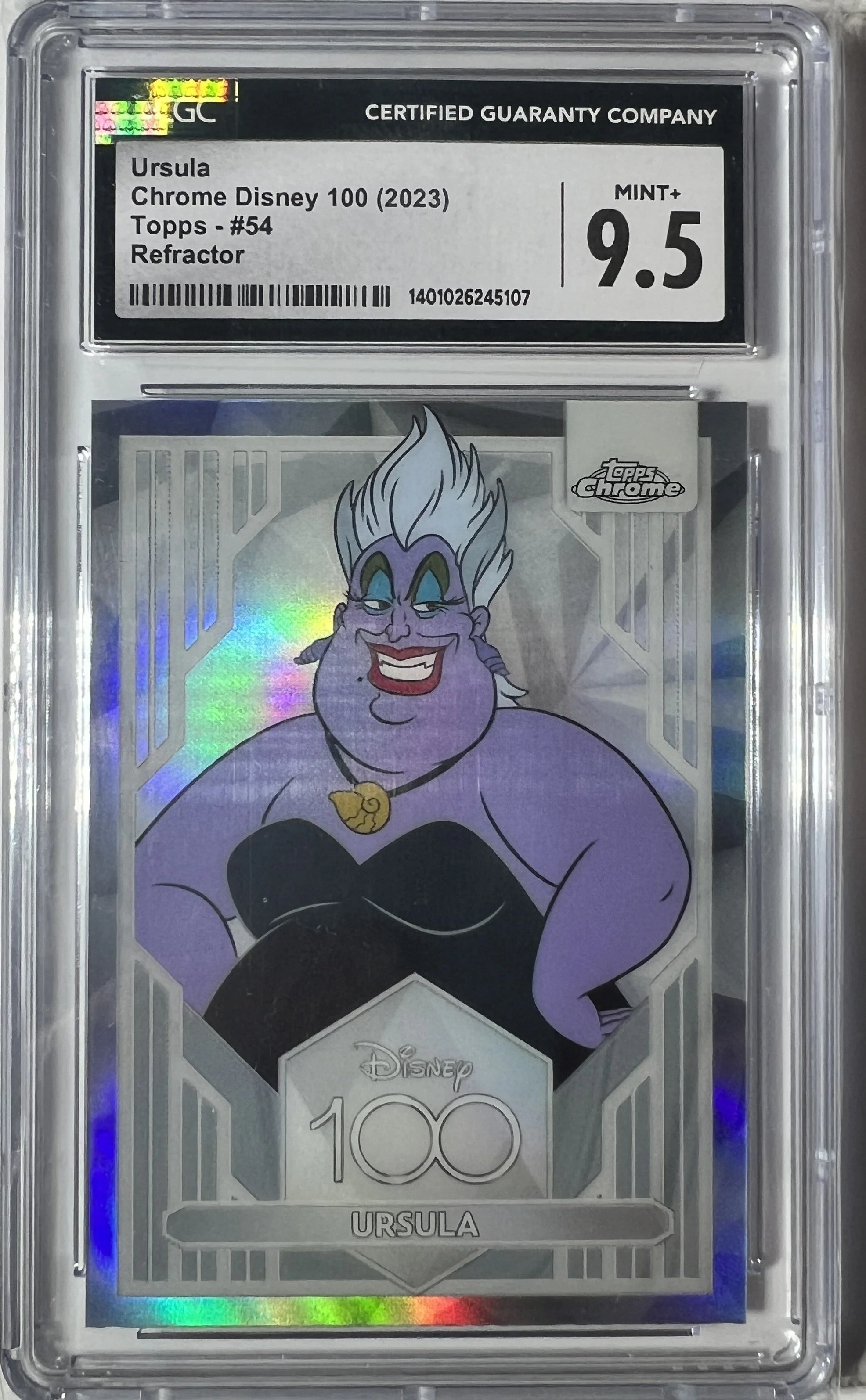 Topps Chrome Disney 100 Ursula Refractor Card