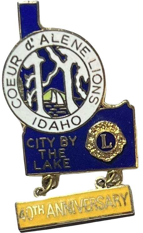 Lions Club International Coeur d'Alene Idaho 40th Anniversary Pin