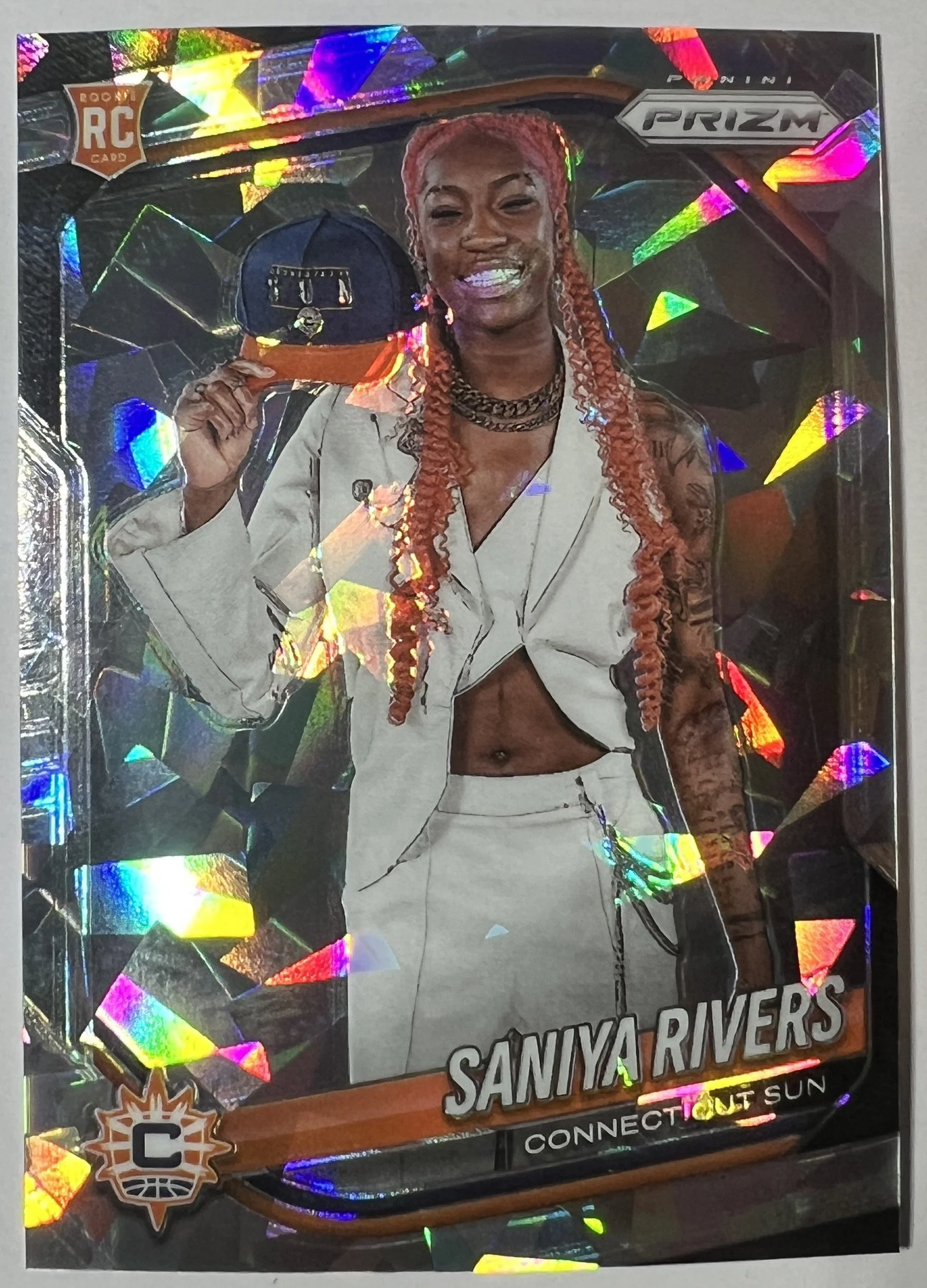 2025 Prizm WNBA Saniya Rivers Silver Cracked Ice Variation #150 Sun Rookie RC