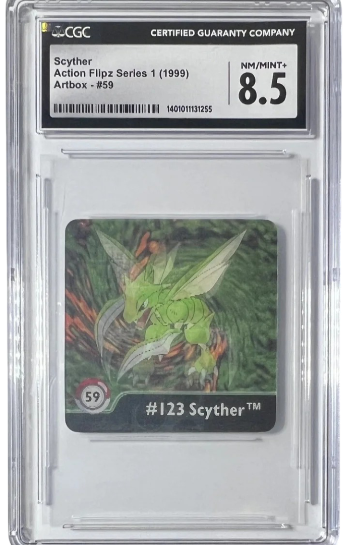 1999 Pokemon Action Flipz Artbox #59 Lenticular 3D ~ Scyther ~ CGC